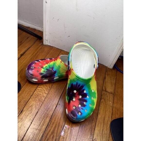 Preppy Streetwear Coquette Utility Crocs Clog Tie-Dye Men's 10 - Picture 1 of 6